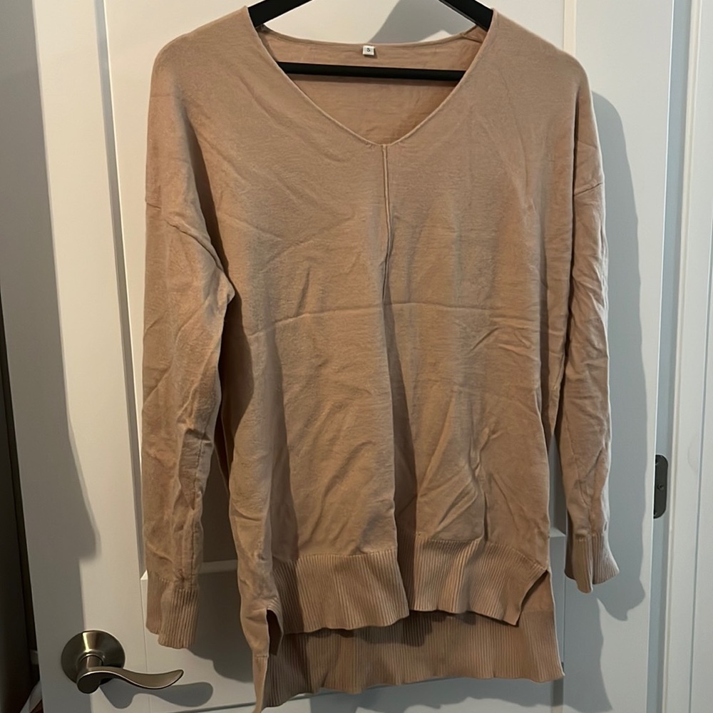 Small, tan, Amazon, sweater.
